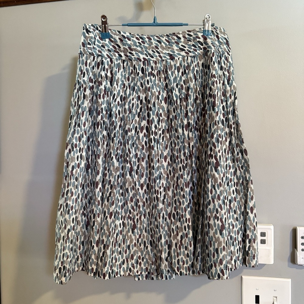 Banana Republic Skirt Cotton Pleated Silk Lined Womens Size 6